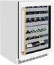 ZLINE Autograph Edition Touchstone 4.8 Cu. Ft. Stainless Steel Wine Cooler with White Matte Glass Door and Champagne Bronze Handle-2
