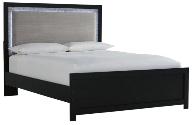 Signature Design by Ashley® Maeling Black Queen Upholstered Panel Bed-0