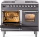 Ilve® Nostalgie II Series 40" Graphite Matte Pro Style Dual Fuel Range-2