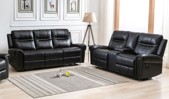 Mazin Furniture Emerson Black Reclining Loveseat-2