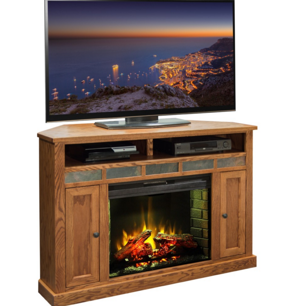 Legends Home Oak Creek 56" Corner Fire Place Console-0
