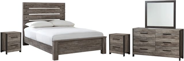 Signature Design by Ashley® Cazenfeld 5-Piece Black/Gray Full Panel Bed Set-0