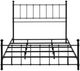 Bernards Zora Black Queen Flat Rail Spindle Metal Bed-1
