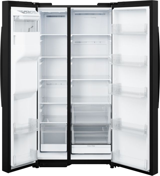 GE® 36" 23.6 Cu. Ft. Black Counter Depth Side-By-Side Refrigerator with Extra Tall Dispenser and In-Door Icemaker-1
