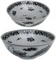 A & B Home 2-Piece Black/White Dorete Nested Decorative Bowl Set-0
