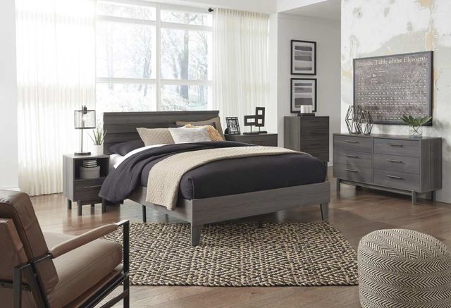 Signature Design by Ashley® Brymont 2-Piece Dark Gray Queen Panel Headboard Bed Set-3