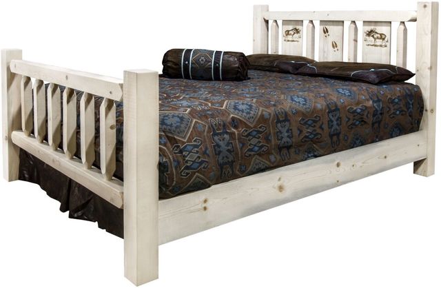Montana Woodworks® Homestead Ready to Finish King Bed with Laser Engraved Moose Design-3
