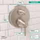 Hansgrohe Ecostat Classic Brushed Nickel Round Thermostatic Trim with Volume Control and Diverter-3