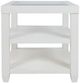 Jofran Inc. Urban Icon Glass Top End Table with White Base-2