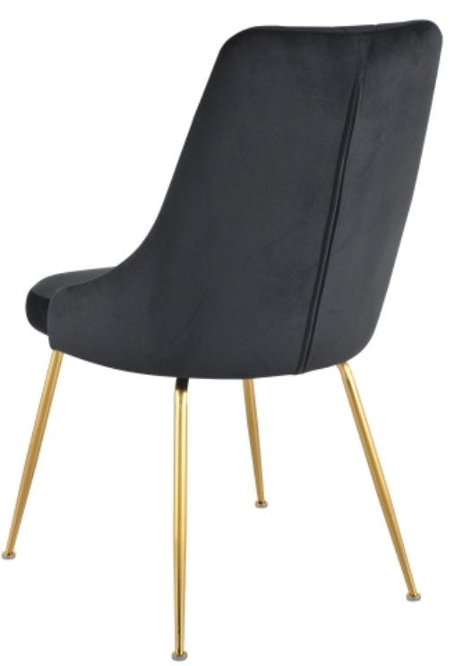 Mazin Furniture Plumeria Black/Gold Dining Side Chair -3
