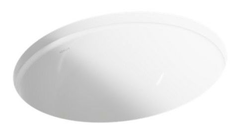 Kohler Caxton® White 19.25" Oval Undermount Bathroom Sink, No Overflow-0