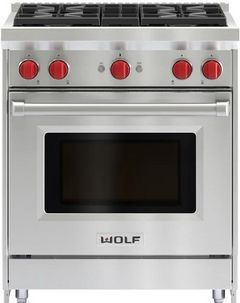Wolf® 30" Stainless Steel Pro Style Natural Gas Range