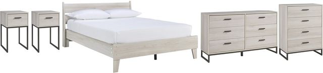 Signature Design by Ashley® Socalle 5-Piece Natural Twin Youth Panel Platform Bed Set-0
