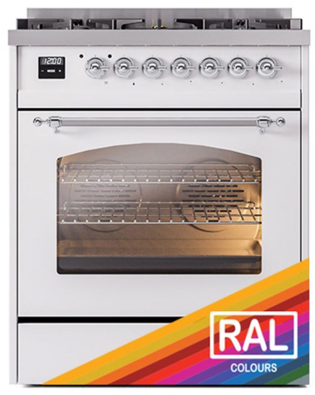 Ilve® Nostalgie II Series 30" Custom RAL Colors Pro Style Dual Fuel Range-2