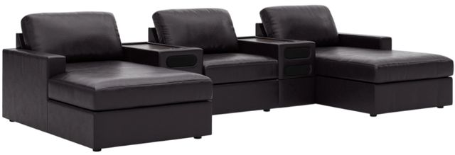 Signature Design by Ashley® ModMax II 5-Piece Black U-Shape Sectional with Chaise and Audio Consoles-0