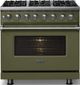 Viking® 5 Series 36" Martini Pro Style Dual Fuel (NG) Range with Polished Chrome Trim-2