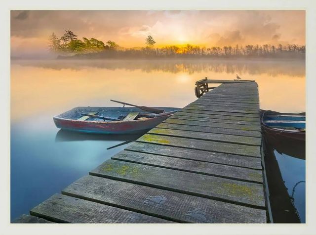 Classy Art Weathered Pier by Mike Calascibetta Mirrored Frame Wall Art-1