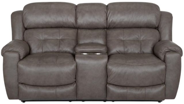 Franklin™ Corwin Dakota Gray Leather Manual Reclining Console Loveseat-0