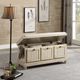 Homelegance® Woodwell Distressed White Lift Top Storage Bench-3