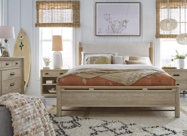 Magnussen Home® Sunset Cove Beige/Sanibel Brown King Panel Upholstered Headboard-1