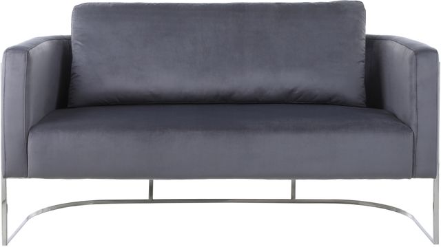 Meridian Furniture Casa Grey/Chrome Velvet Loveseat-3
