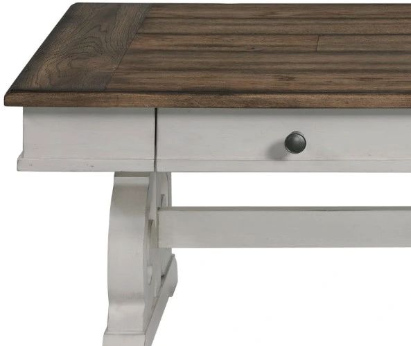 Intercon Drake French Oak Coffee Table with Rustic Gray Base-2