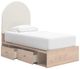 Signature Design by Ashley® Arloster Tan/White Twin Upholstered Panel Bed with 2-Drawer Storage-3