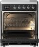 Ilve® Majestic III 30" Glossy Black Pro Style Induction Range with Triple Glass Door and Chrome Trim-1