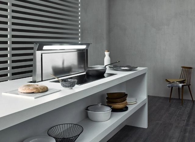 Falmec 30" Scotch Brite Stainless Steel Downdraft Range Hood-3