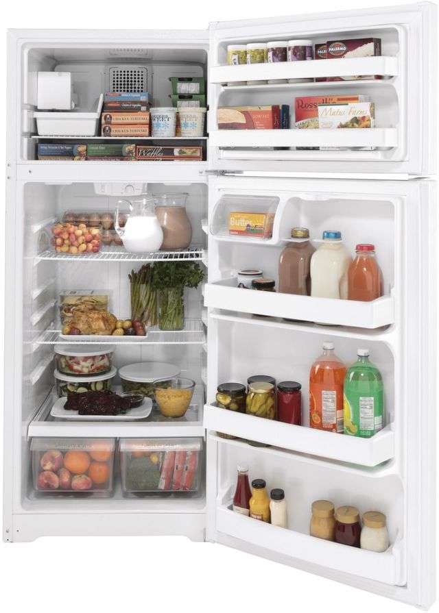 GE® 28" 17.5 Cu. Ft. ENERGY STAR® White Top Freezer Refrigerator-4