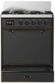 Ilve® Majestic III 30" Graphite Matte Pro Style Dual Fuel Liquid Propane Range with Solid Door and Burnished Trim-2