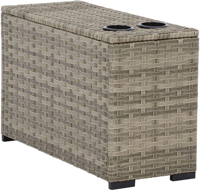 Signature Design by Ashley® Calworth 4-Piece Beige Outdoor Sectional Set with Ottoman-3