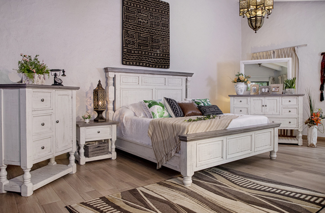 International Furniture Direct Stone Gray King Bed-1