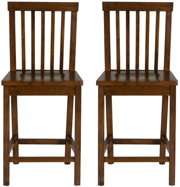 Linon Tory 2-Piece Walnut Counter Stool Set-3