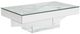 Michael Amini® Montreal™ Glass Top Rectangular Cocktail Table with Mirrored Base-0