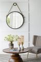 A & B Home Cleveland Matte Black Rope Strap Mirror-4