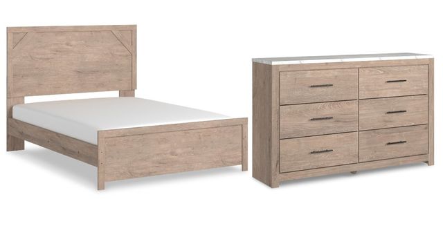 Signature Design by Ashley® Senniberg 2-Piece Light Brown/White Queen Panel Bed Set-0