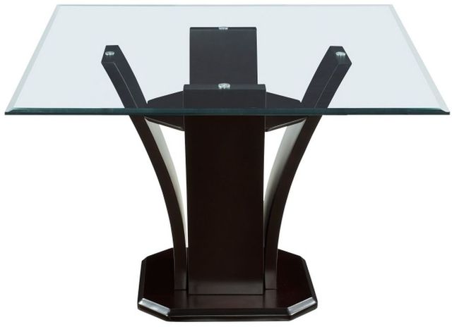Homelegance® Daisy Glass Top 54" Espresso Square Dining Table -0