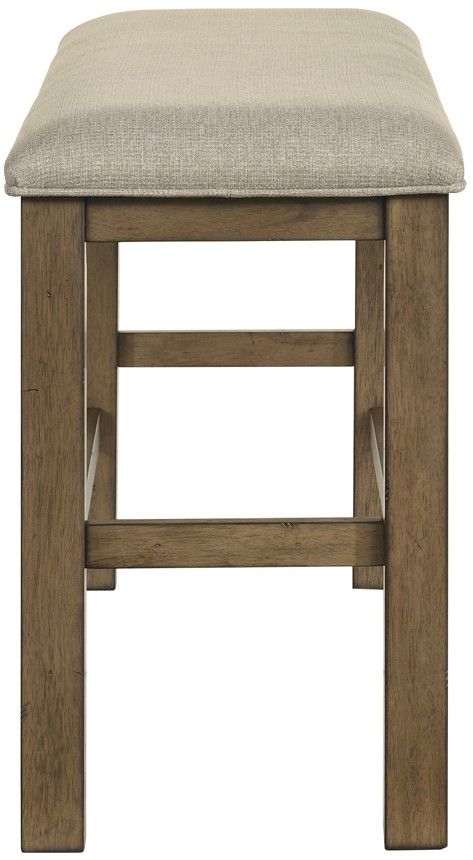 Crown Mark Cockrell Beige/Brown Counter Dining Bench-3