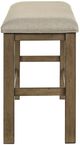 Crown Mark Cockrell Beige/Brown Counter Dining Bench-3