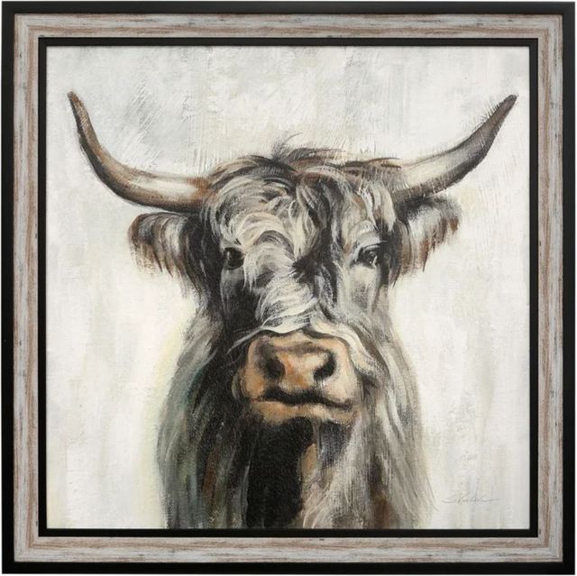 Stylecraft Highland Cow Black/Dark Gray/Light brown/Light Gray Framed Print-0