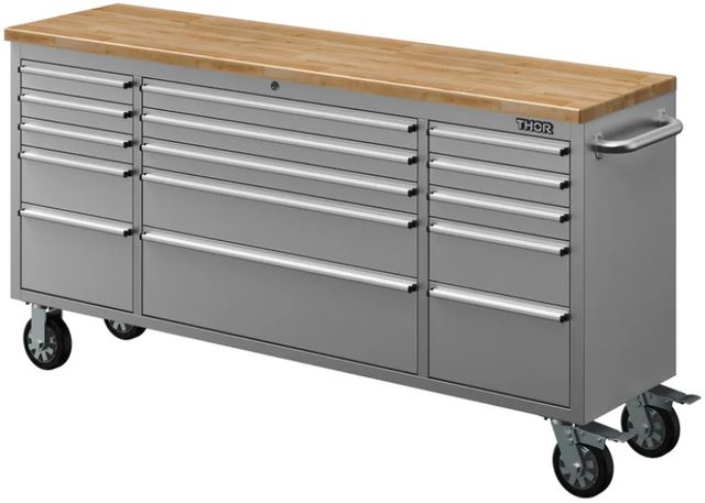 Thor Kitchen® 72" Stainless Steel 15-Drawer Mobile Work Bench-2