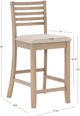 Linon Torino Gray Wash Ladder Back Counter Stool-2