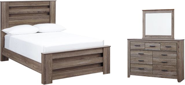 Signature Design by Ashley® Zelen 2-Piece Warm Gray Full Panel Bed Set-0