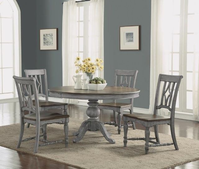 Flexsteel® Plymouth 2-Piece Distressed Graywash Dining Chair Set-1