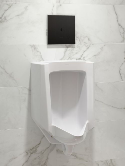 KOHLER® Mach Flex™ Black/Polished Chrome Glass Faceplate for Concealed Touchless Urinal Flushometer, 0.5 Gpf-1