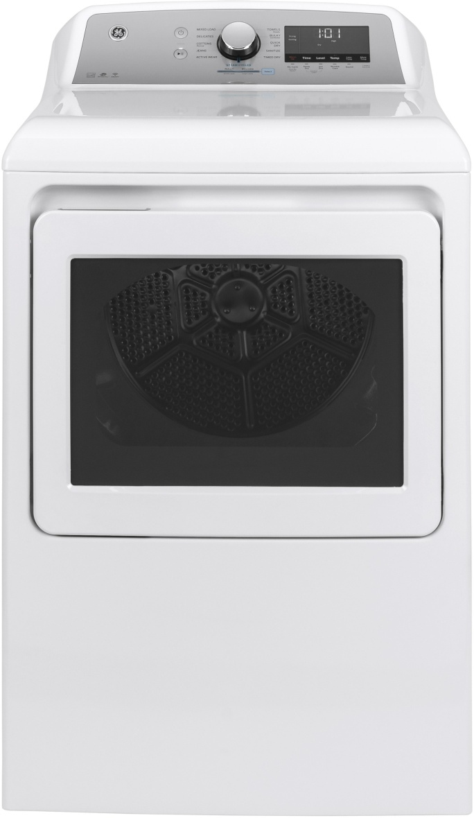 GE 7.4 Cu. Ft. White Front Load Electric Dryer Mauston Furniture Appliance Mauston WI