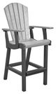C R Plastics Light Gray/Slate Gray Outdoor Classic Pub Arm Chair-0