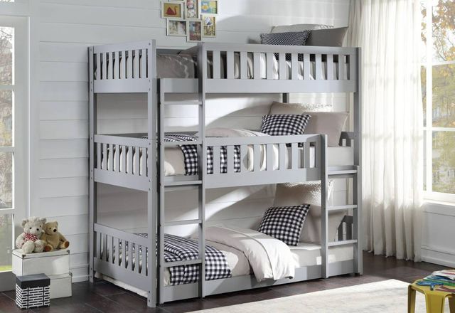Homelegance® Orion Gray Twin/Twin Triple Bunk Bed-1
