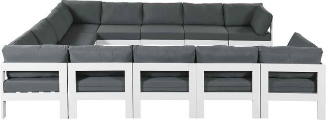 Meridian Furniture Nizuc 12-Piece Grey Outdoor Patio Modular Sectional Set-1